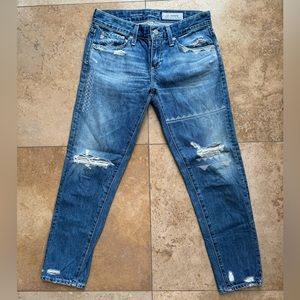AG Adriano Goldschmeid The Nikki Crop distressed denim jeans women’s size 24